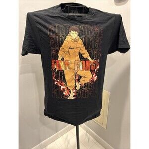 Fire Force Adult T-Shirt Shinra Kusakabe In Flame Over Name Drop Medium anime